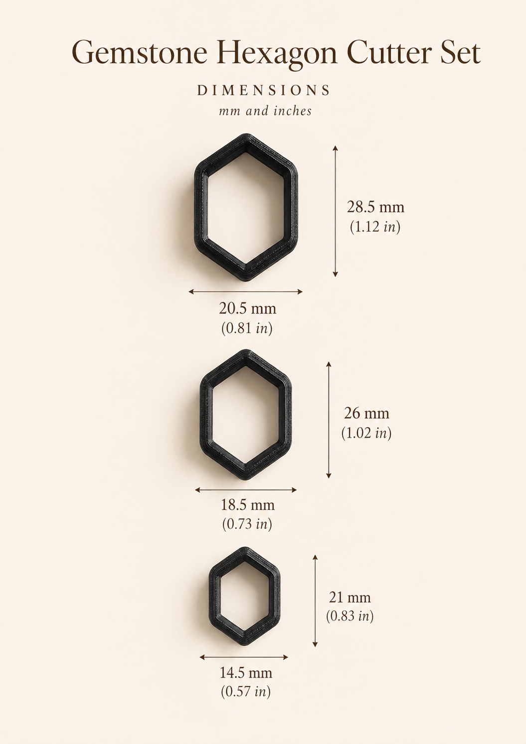 Gemstone Hexagon Polymer Clay Cutter Set