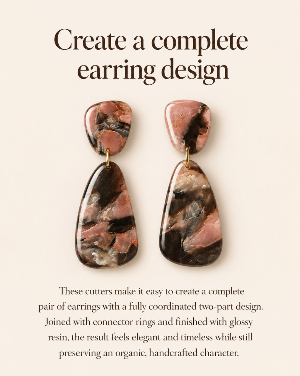 Mirrored Organic Geo Polymer Clay Cutter Set