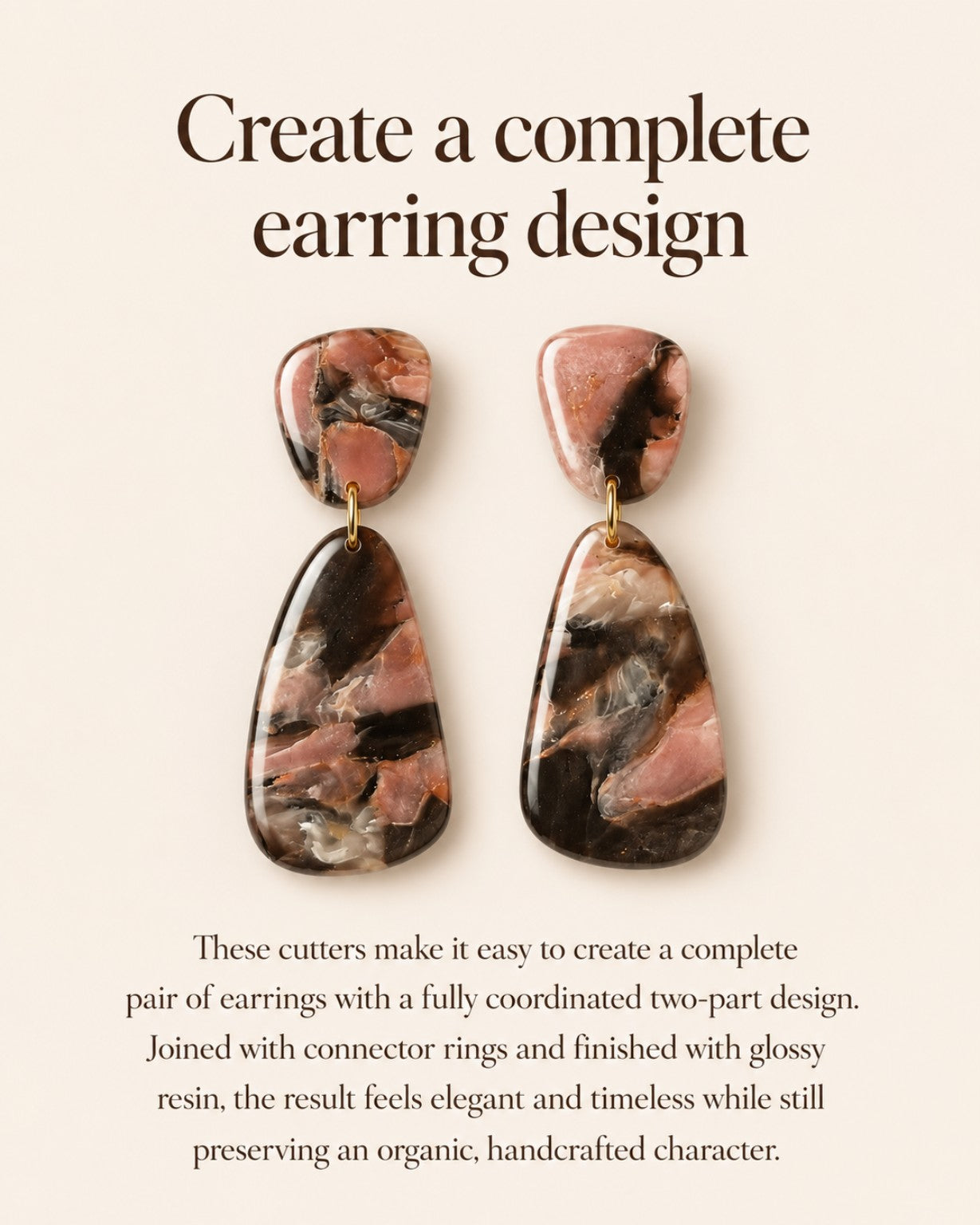 Mirrored Organic Geo Polymer Clay Cutter Set