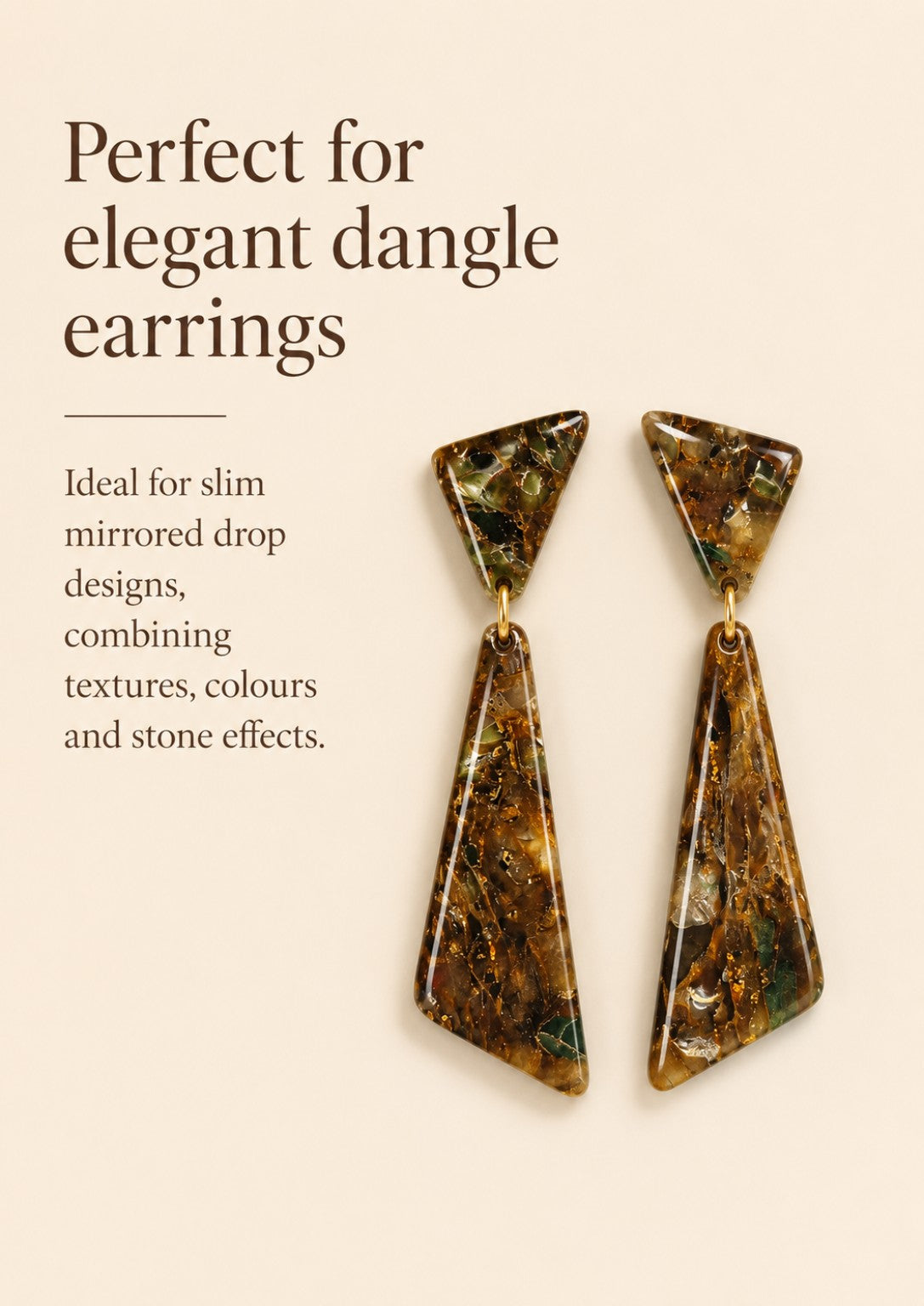 Mirrored Slim Dangle Cutter Set – 4 Polymer Clay Cutters
