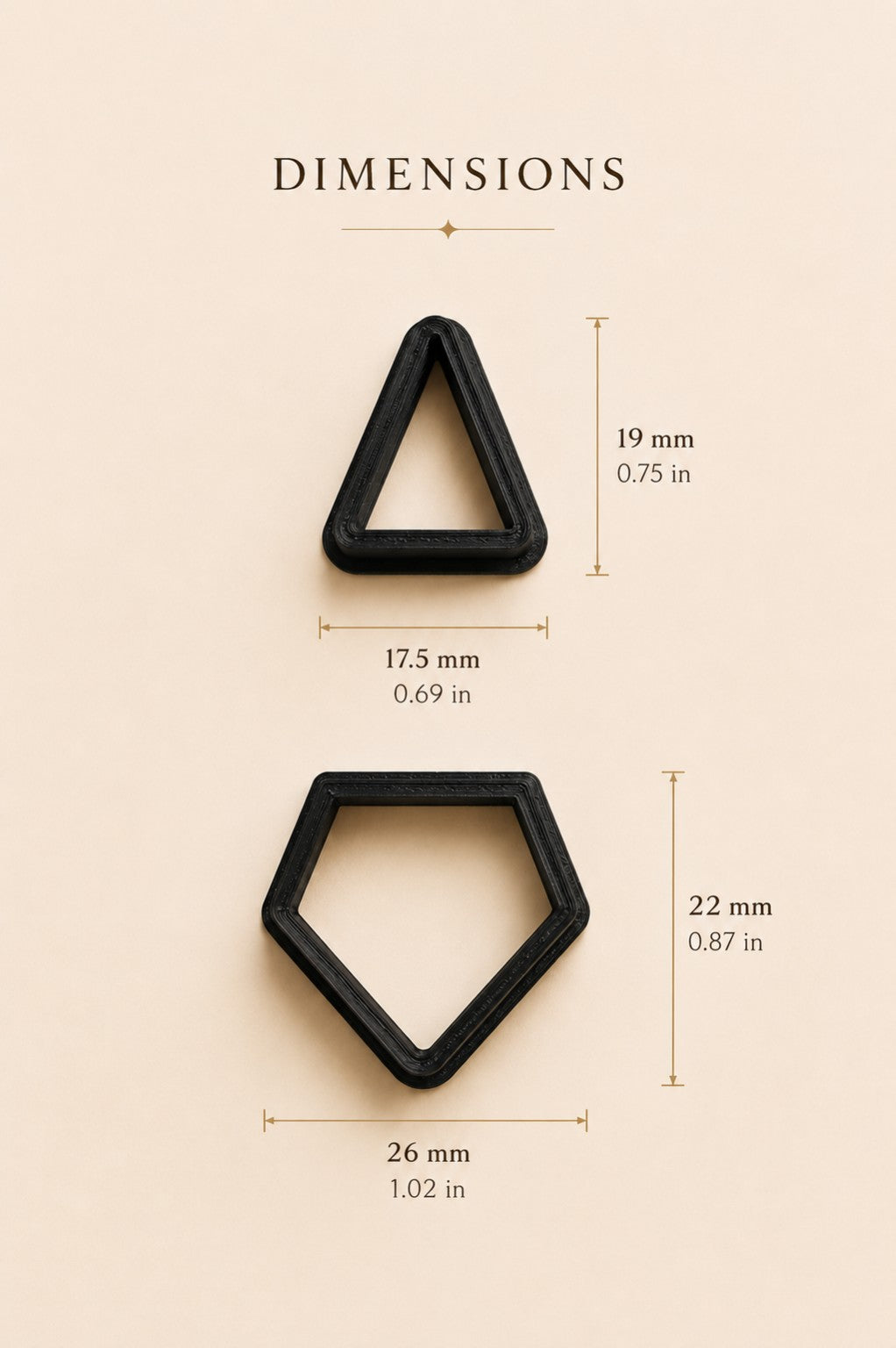 Triangle Duo Polymer Clay Cutter Set