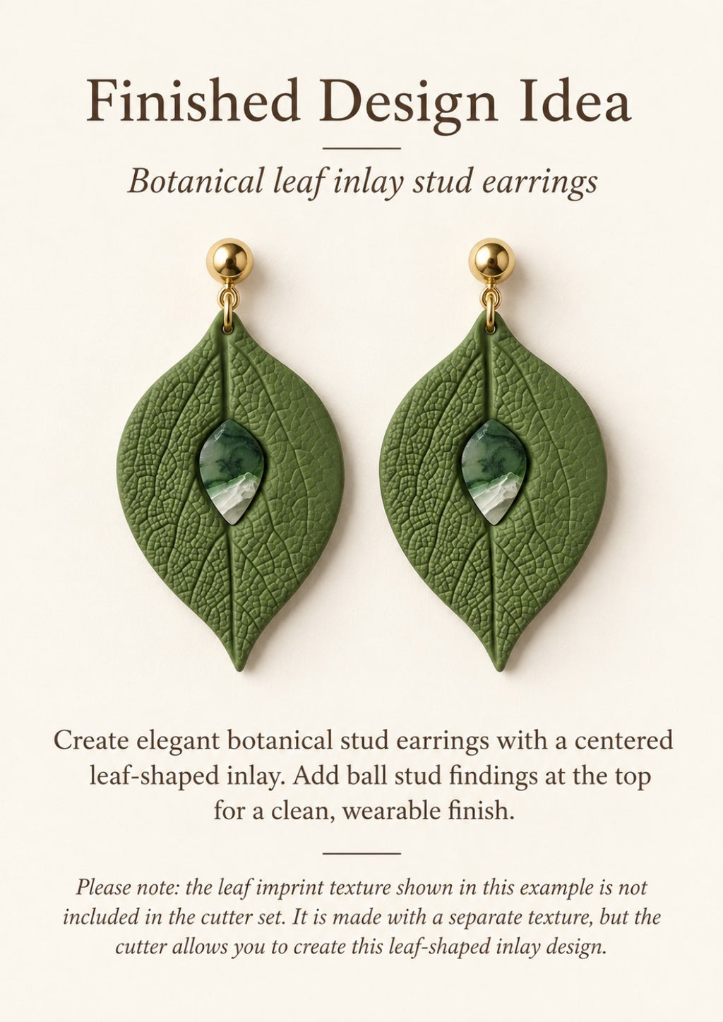 Botanical Leaf Inlay Polymer Clay Cutter Set