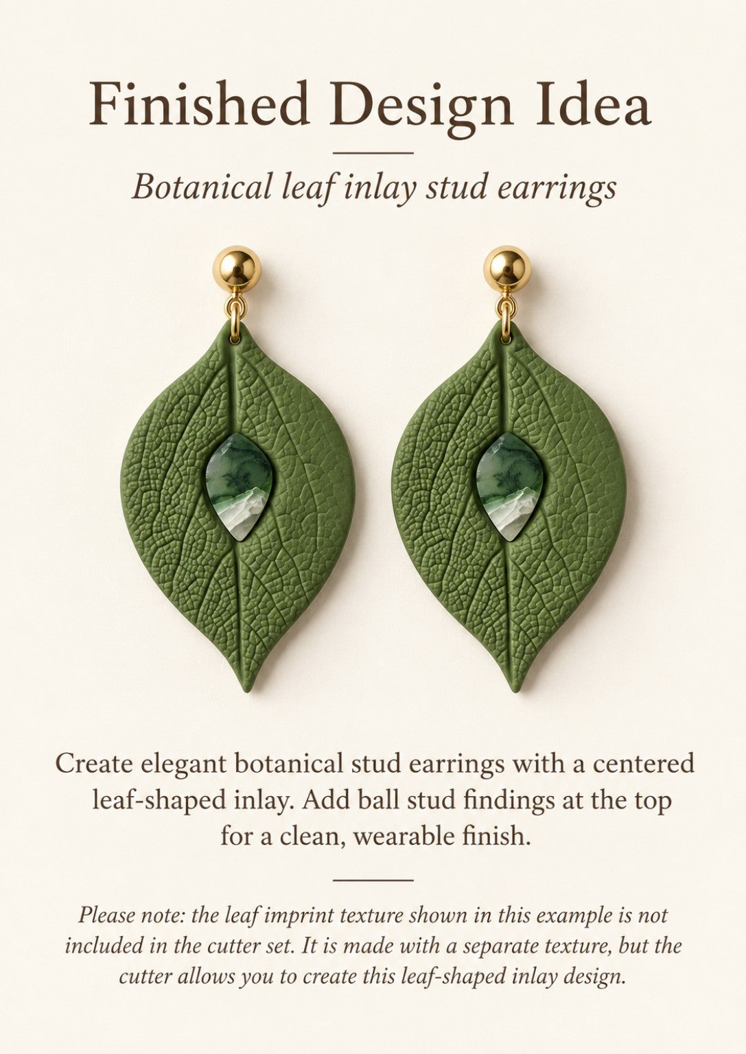 Botanical Leaf Inlay Polymer Clay Cutter Set