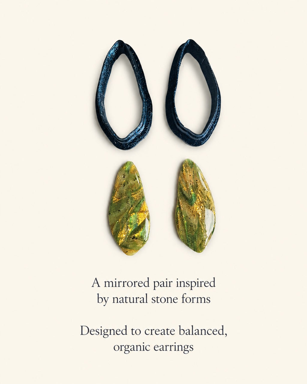 Mirrored Stone Dangle Polymer Clay Cutter Set