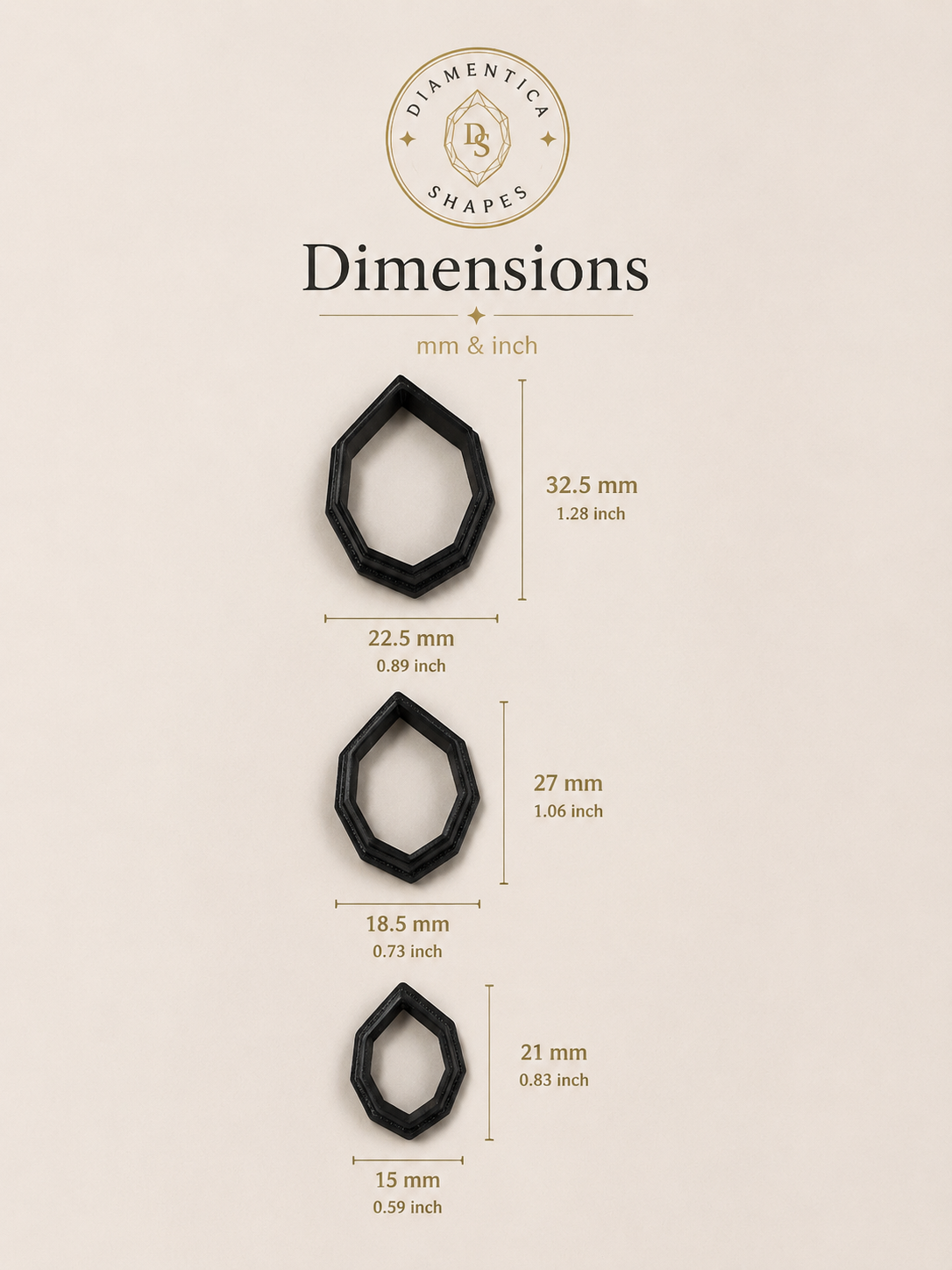 Gem Facet Polymer Clay Cutter Set