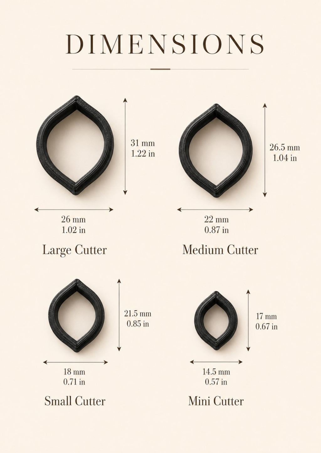 Organic Bud Polymer Clay Cutter Set