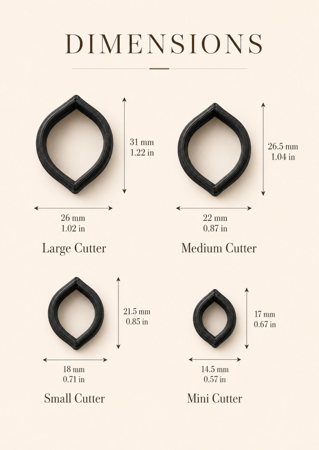 Organic Bud Polymer Clay Cutter Set