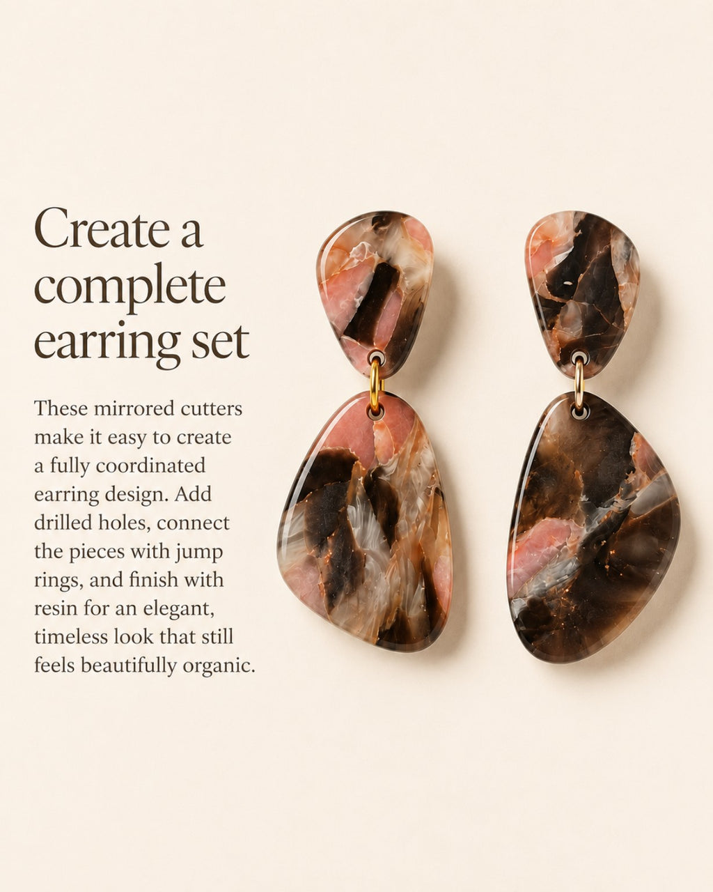Mirrored Sculpted Geo Polymer Clay Cutter Set