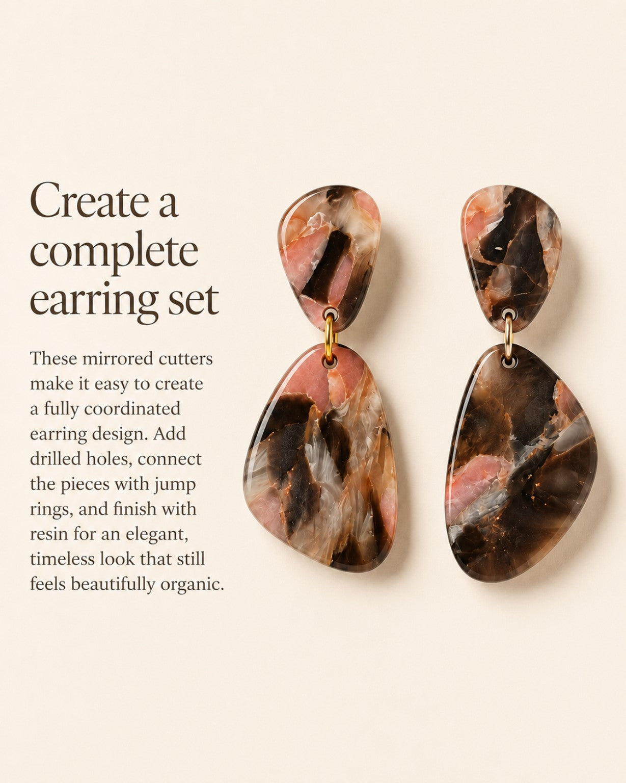 Mirrored Sculpted Geo Polymer Clay Cutter Set