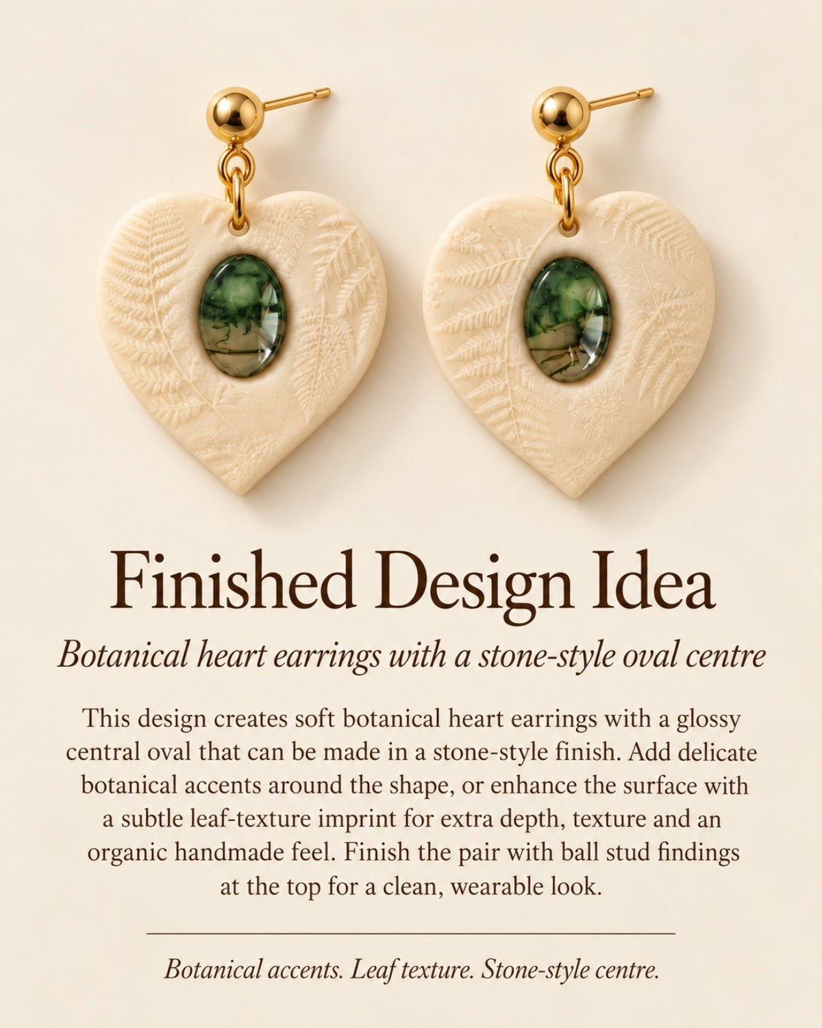 Botanical Heart Inlay Polymer Clay Cutter Set