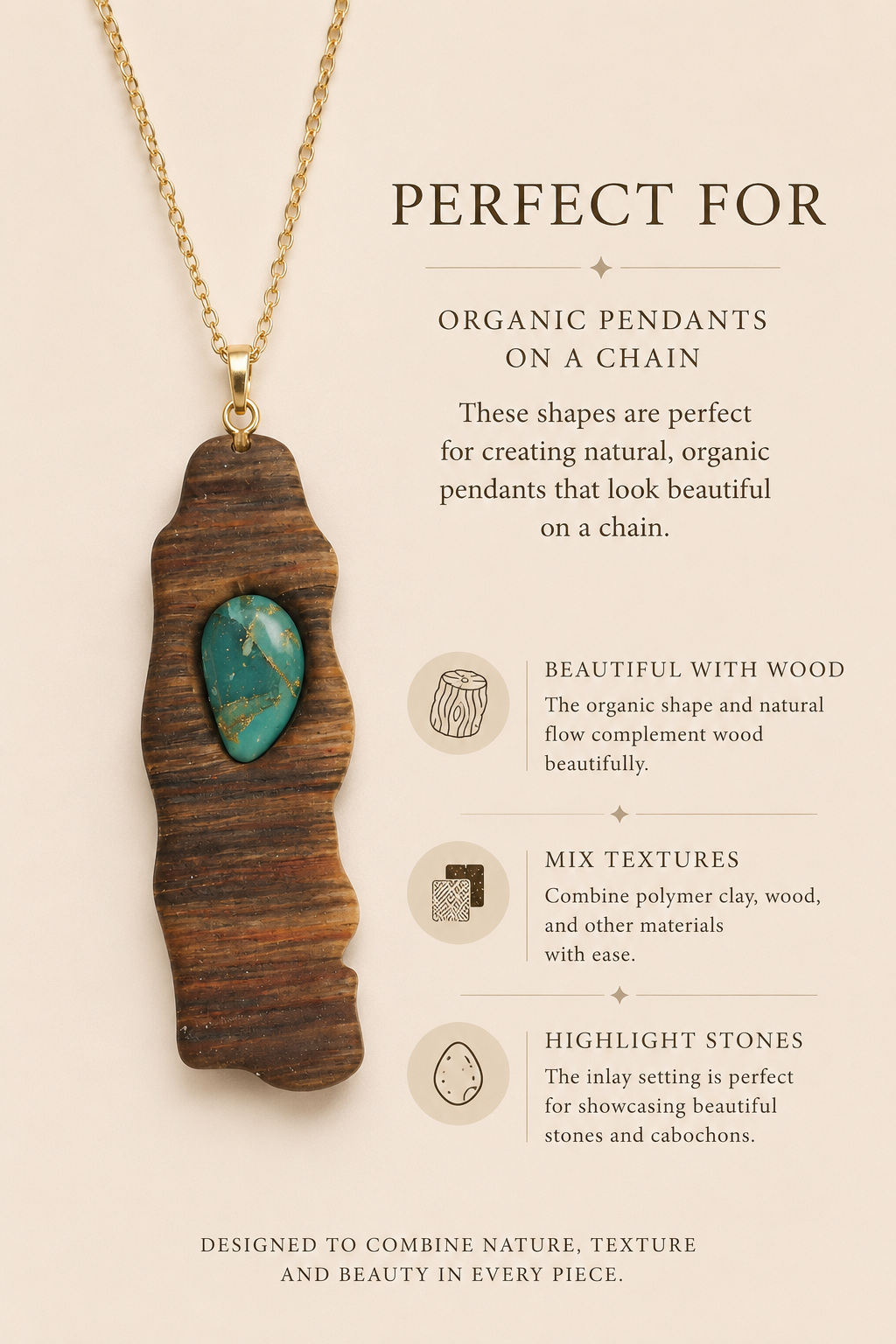 Mirrored Organic Drop Inlay Polymer Clay Cutter Set