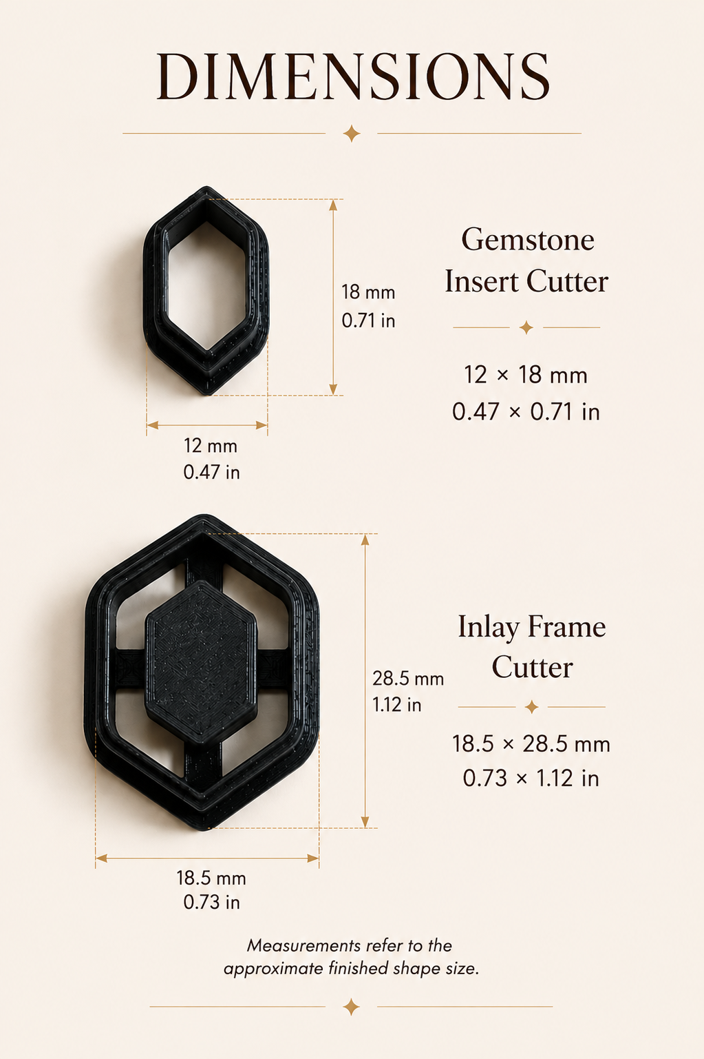 Gemstone Inlay Polymer Clay Cutter Set