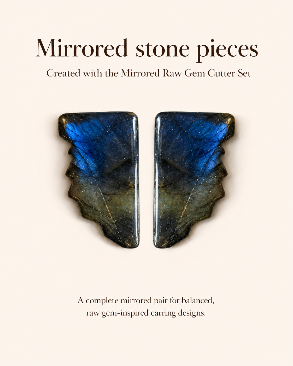 Mirrored Raw Gem Polymer Clay Cutter Set