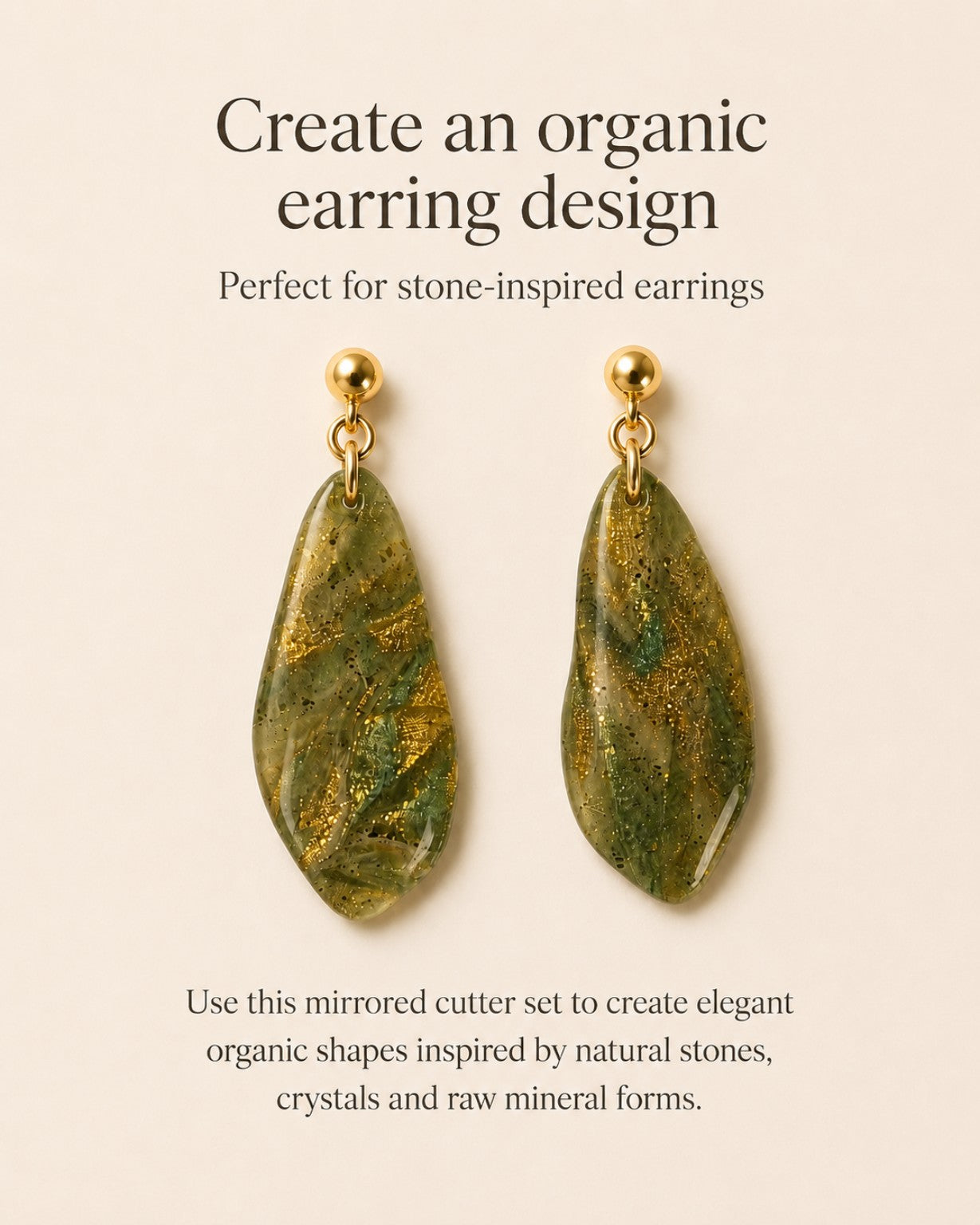 Mirrored Stone Dangle Polymer Clay Cutter Set
