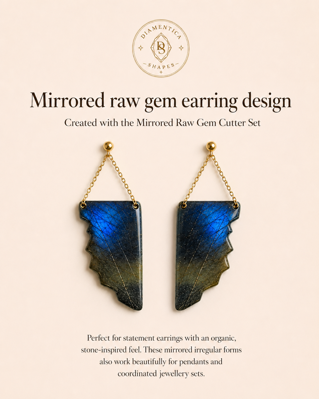 Mirrored Raw Gem Polymer Clay Cutter Set