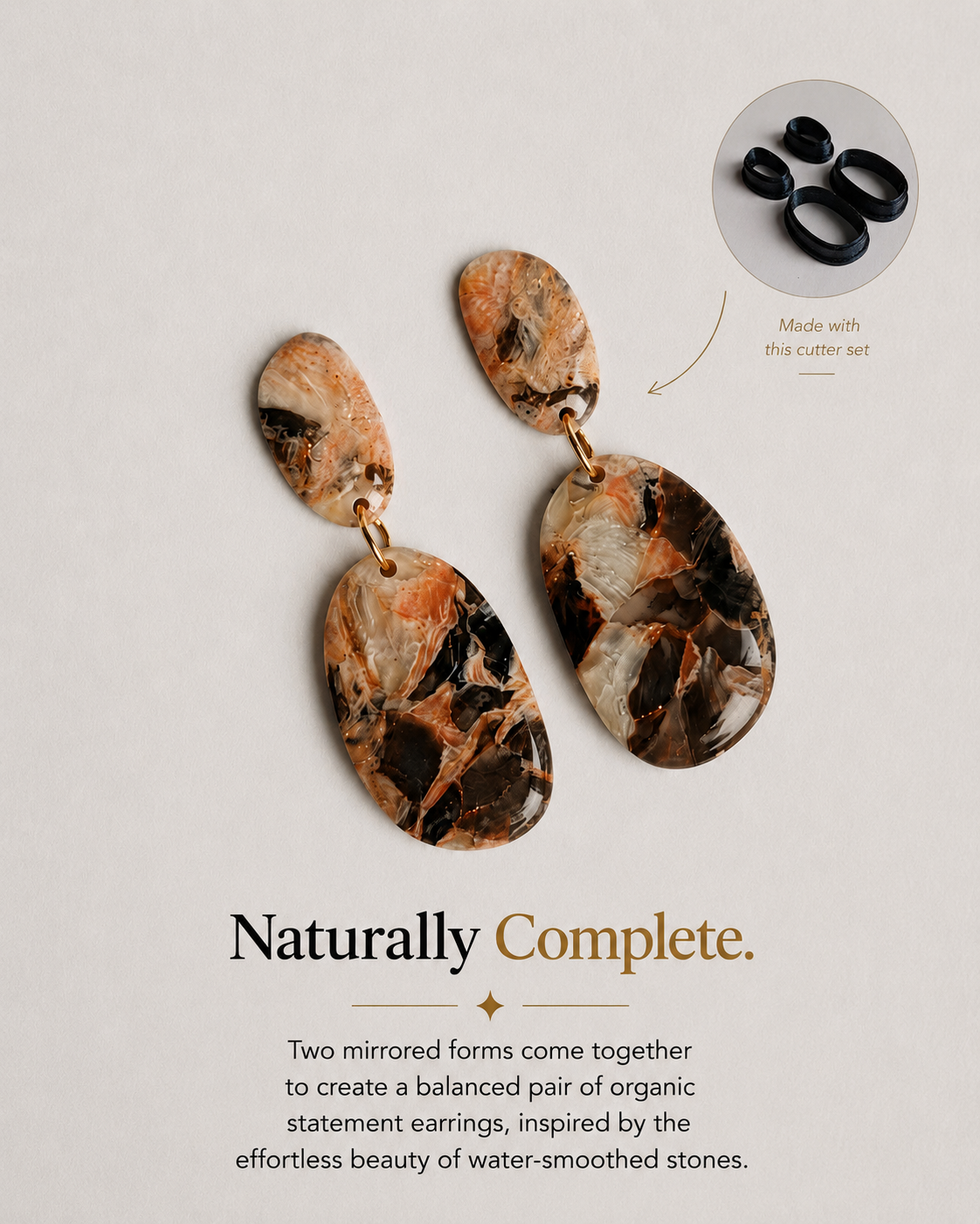 Organic Pebble Polymer Clay Cutter Set