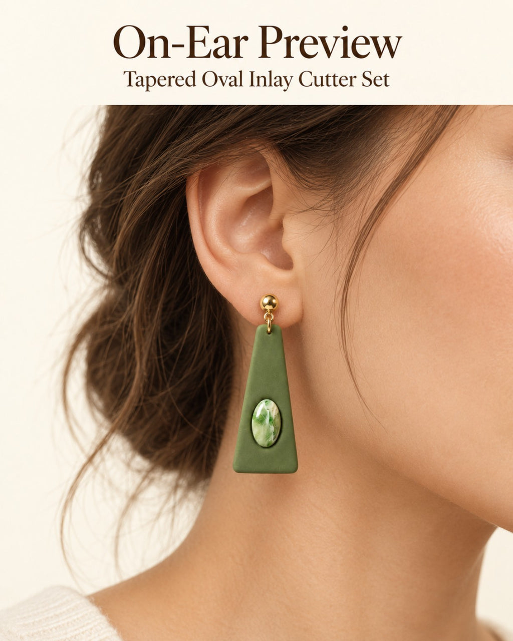 Tapered Oval Inlay Polymer Clay Cutter Set