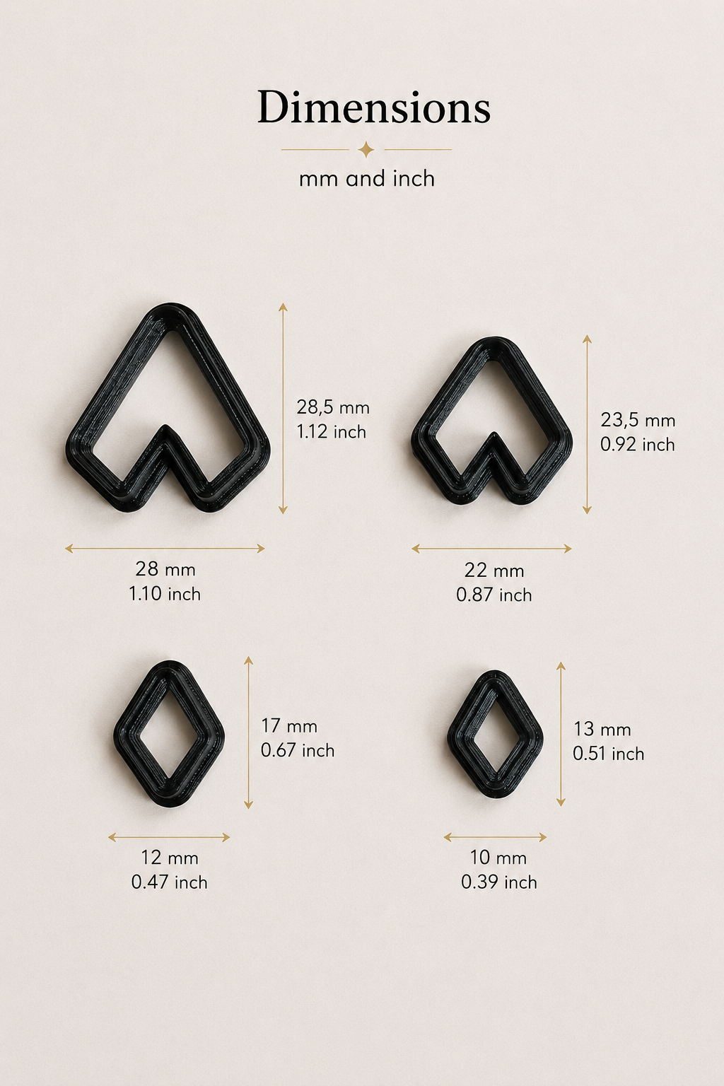 Diamentica Shapes – Geometric Polymer Clay Composition Cutter Set