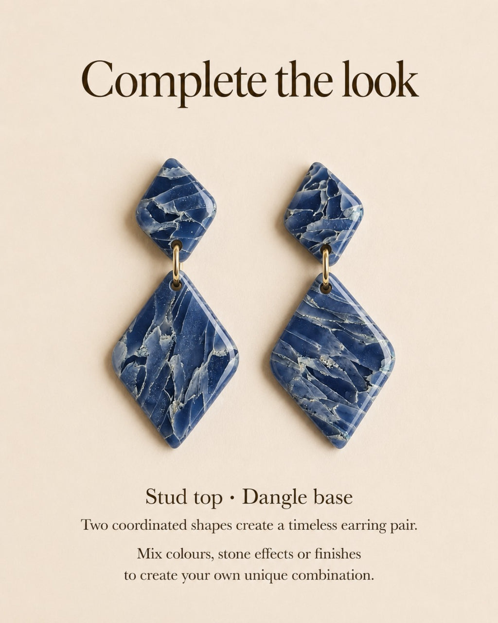 Soft Diamond Cutter Set – 4 Polymer Clay Cutters Set