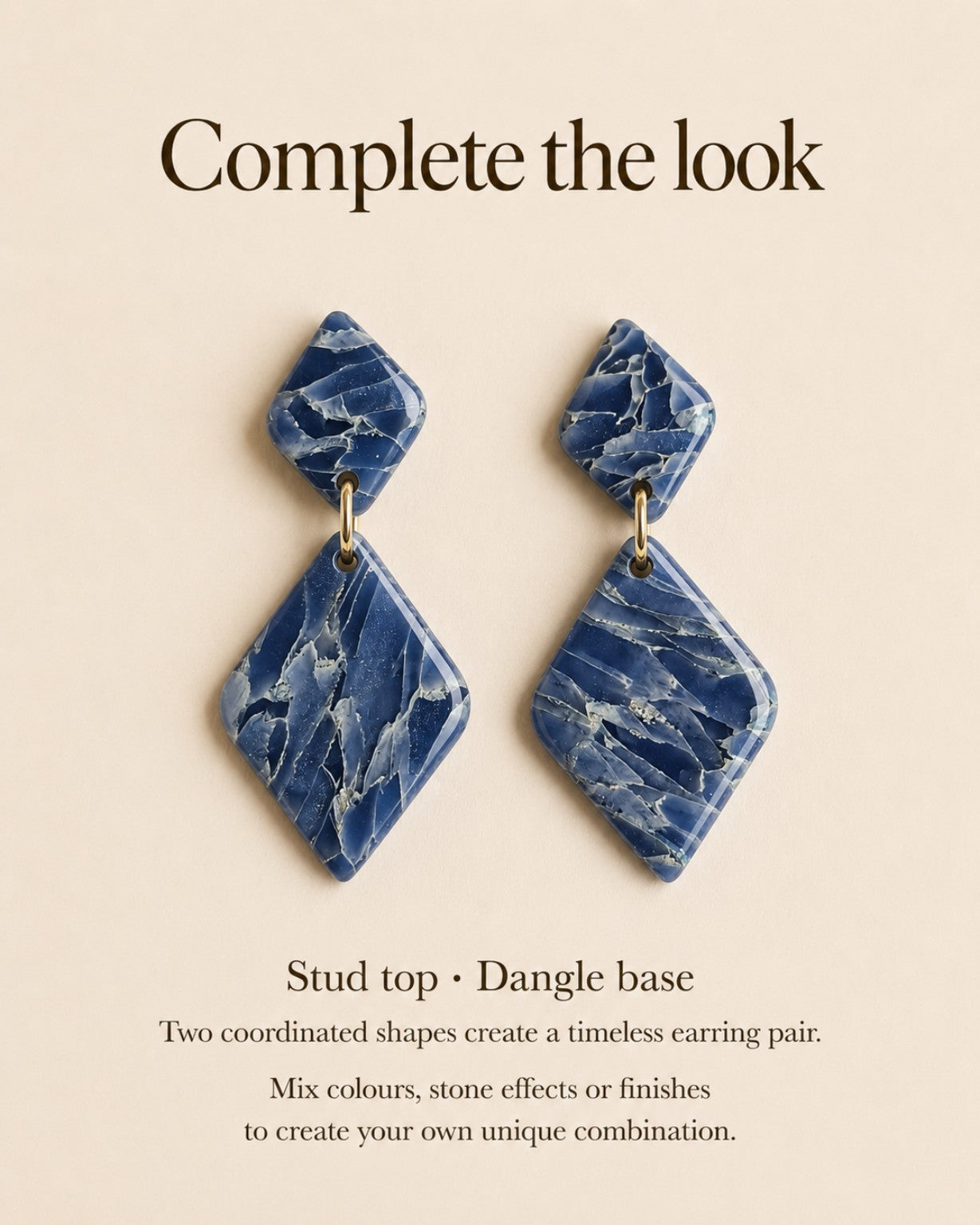 Soft Diamond Cutter Set – 4 Polymer Clay Cutters Set