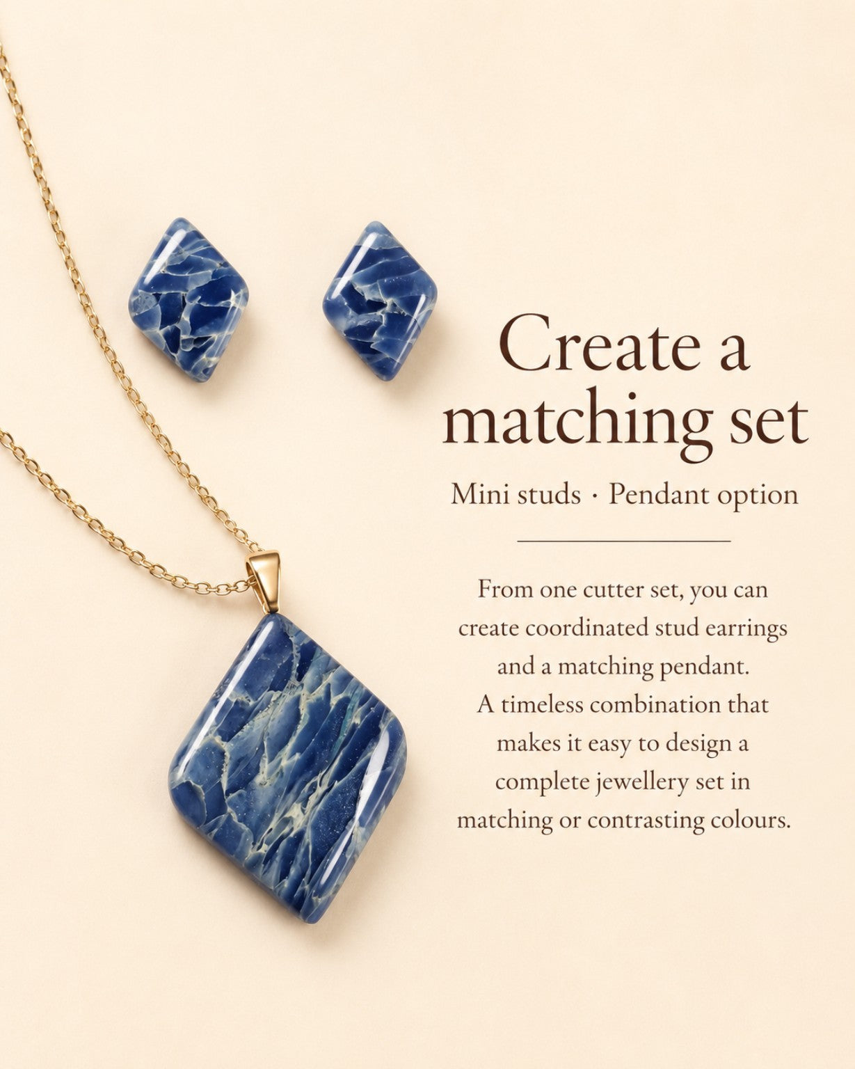 Soft Diamond Cutter Set – 4 Polymer Clay Cutters Set