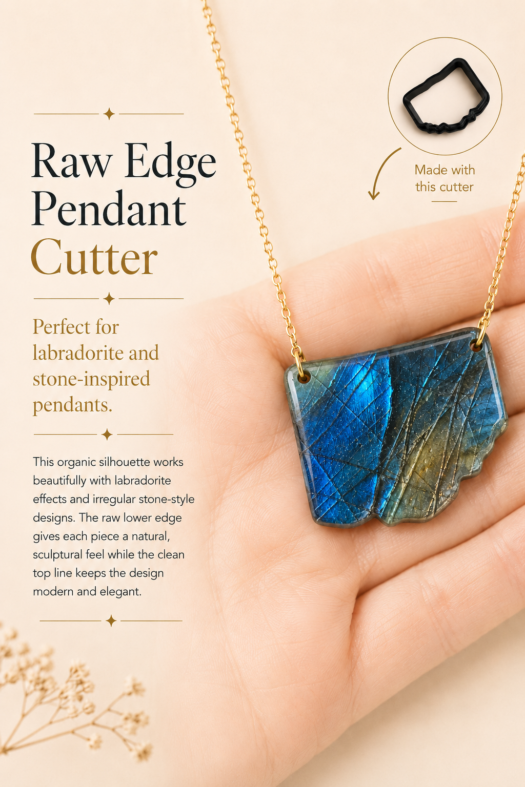 Raw Edge Pendant Polymer Clay Cutter